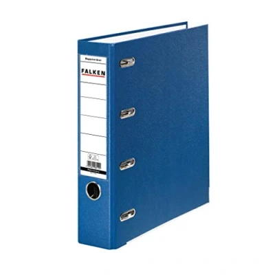 Abbildung von Original Falken PP Kunststoff Doppelordner. Made in Germany. 7 cm breit blau für 2x DIN A5 quer Ablage mit Wechselfenster Kontoauszug Ordner Ringordner Aktenordner Briefordner Büroordner
