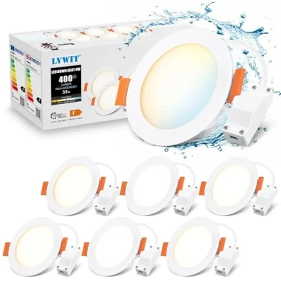 Abbildung von LVWIT 4W Einbauleuchte LED Dimmbar 230V Spots Flach Einbaustrahler 400LM Ersetzt 35W Halogen Deckenspots Warmweiß 3000K Neutralweiß 4000K Kaltweiß 6500K Einbaustrahler, 6er Set