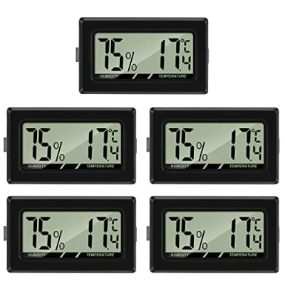 Abbildung von Thlevel Luftfeuchtigkeitsmesser Thermometer Hygrometer Mini Digital Temperatur Zimmerthermometer für Innen Büro Wohnzimmer (5PCS)