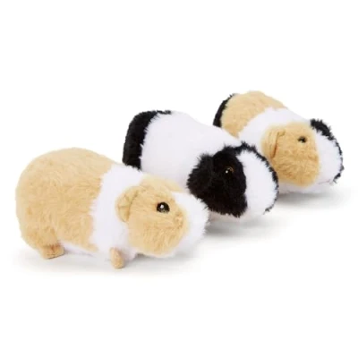 Abbildung von Zappi Co Meerschweinchen Set aus 100% recyceltem Plüsch, mit 3 Spielzeugen (je 15 cm), weich, kuschelig, umweltfreundlich, Meerlis Kollektion für Neugeborene