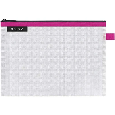 Abbildung von Leitz WOW Reise Zip Beutel, durchsichtig, Ideal zur Organisation auf Reisen und im Handgepäck, Wasserabweisend, Mittel, 24 x 17 cm, Pink, 40250023