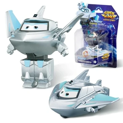 Abbildung von Super Wing Transformer Spielzeug Traver, 2 in 1 Action Figur, 5 cm großes Flugzeug Roboter Spielzeug, für Jungen und Mädchen ab 3 Jahren