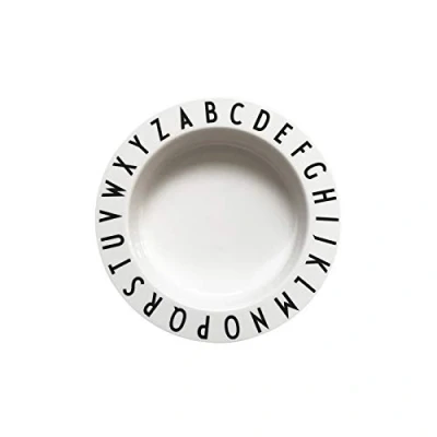 Abbildung von Design Letters Eat &amp; Learn Tritan Tiefer Teller für Baby und Kinder (Weiß) BPA frei, BPS mit A Z Alphabet Druck, ideal Frühstück, Snacks Abendessen, spülmaschinenfest, D: 15,5 cm