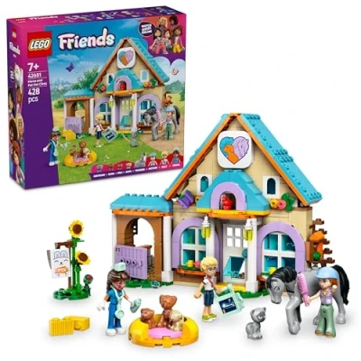 Abbildung von LEGO Friends Tierarztpraxis für Pferde und Haustiere, BAU Spielset fantasievolle Rollenspiele mit 3 Minifiguren 5 Tierfiguren, Geschenkidee Mädchen ab 7 Jahren 42651