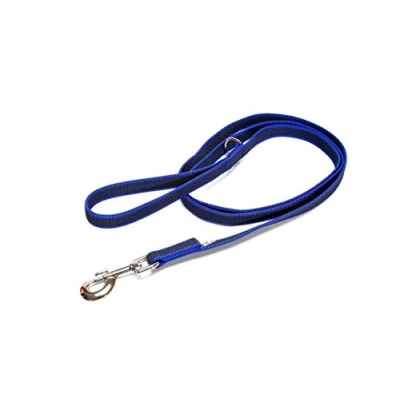 Abbildung von IDC Color &amp; Gray gumierte Leine, 20 mm x 2 m mit Schlaufe und D Ring, Blau Grau