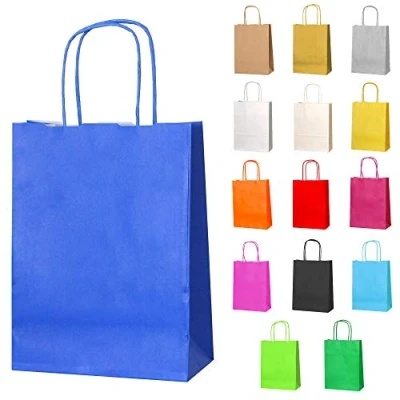 Abbildung von Thepaperbagstore 30 Papiertüten für Partys und Geschenke mit Griffen Blau 180x220x80mm
