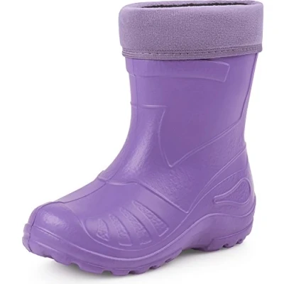 Abbildung von Ladeheid Gummistiefel Kinder federleichte und wasserdichte EVA Thermo Regenstiefel gefüttert KL050 (Violett, 22 EU)