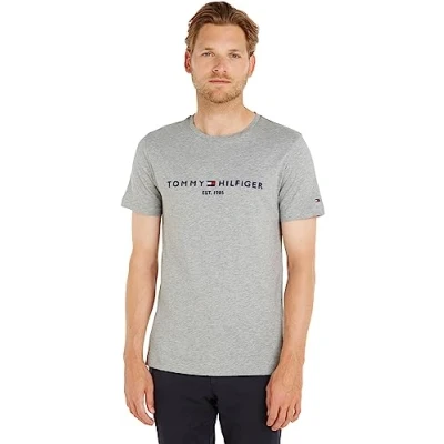 Abbildung von Tommy Hilfiger LOGO TEE Tshirt print, Herren, Größe: XL, Grey