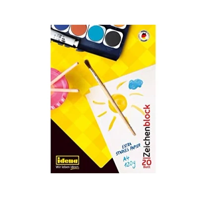 Abbildung von Idena 10387 Zeichenblock, DIN A4, 20 Blatt, 120 g/m², 1 Stück