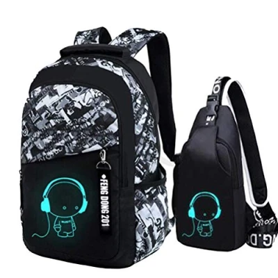 Abbildung von Asge Schulrucksack Jungen Mädchen Teenager Rucksack Groß Schulranzen Reflektierender Wasserdicht Backpack School Bags for Boys Schultasche für Schule Travel Outdoor