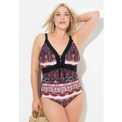 Abbildung von Ulla Popken Alpine Pattern Badeanzug, Damen, Größe: 42, Navy
