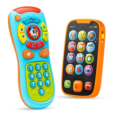 Abbildung von JOYIN Musikalische Spielzeuge für Babies, Baby Telefon Spielzeug Handy, 2 pc Fernbedienung, Kinder Smartphone, ab 6 Monaten, Kleinkind 1 Jahr Geschenk Jungen Mädchen