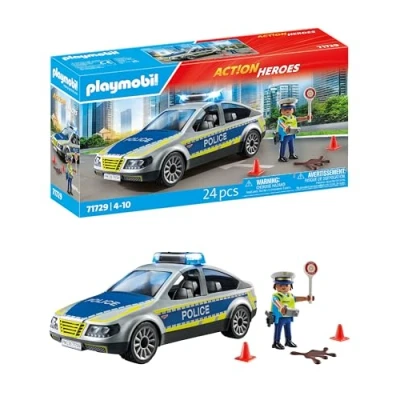 Abbildung von PLAYMOBIL Action Heroes Polizei Streifenwagen Polizeiauto Spielzeugauto Spielzeug für Kinder ab 4 Jahren 71729
