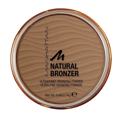 Abbildung von Manhattan Natural Bronzer, Farbe 001 Sunlight, wasserfestes Bronzing Puder für einen individuell gebräunten Teint, 14 g