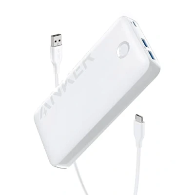 Abbildung von Anker 335 Powerbank (PowerCore 20K), 20W externer Akku mit USB C Ladeleistung, Kompatibel iPhone 13/12 Series, Samsung, iPad Pro, AirPods, Apple Watch und mehr (Weiß)