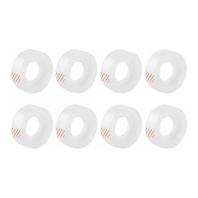 Abbildung von D.Rect 8 Stück Büroklebeband, Durchsichtiges Klebeband Größe 18 mm x 20 m, Transparentes mit starker Haftung