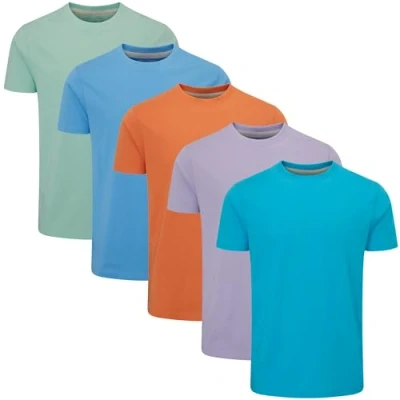 Abbildung von Charles Wilson 5er Packung Einfarbige T Shirts mit Rundhalsausschnitt (M, Summer Essentials Type 54)