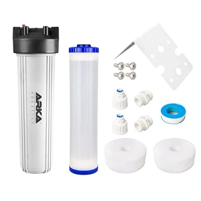 Abbildung von ARKA myAQUA Multifilter/Resinfilter, 4000ml Vielseitiger Filter für Osmoseanlagen &amp; Aquarien, inkl. Filterkartusche Zubehör, Anschlüsse: 1 Zoll, 3/4 1/4 Zoll