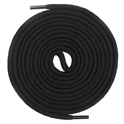 Abbildung von Mount Swiss runde Premium Schnürsenkel aus 100% Baumwolle sehr reißfest Farbe Schwarz Länge 70cm