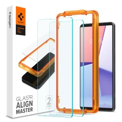 Abbildung von Spigen AlignMaster Schutzfolie kompatibel mit Sony Xperia 1 VI, 2 Stück, Kratzfest, 9H Härte Folie