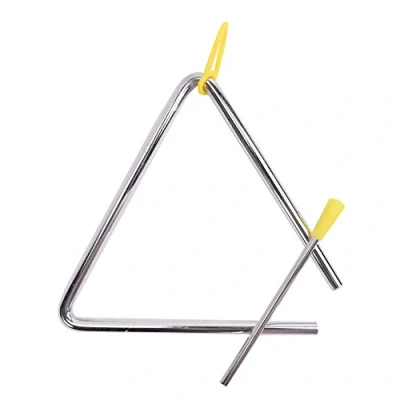 Abbildung von TRIXES 6 Zoll Triangel Musikinstrumente Spielen Sie mit Schlaginstrumenten wie Trommel, Glocken, Xylophon, Maracas, Glockenspiel Geeignet für Erwachsene, Kinder, Kleinkinder Kinderspielzeugset