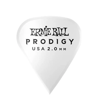 Abbildung von Ernie Ball 2,0 mm Sharp Prodigy Plektren, 6er Pack, Weiß