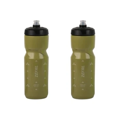 Abbildung von ZEFAL Pack Sense Soft 80 Fahrrad und Mountainbike Trinkflasche Zwei geruchsneutrale, weiche Sportflaschen BPA freie Wasserflasche Silikonsauger Olivgrün, 2 x 800 ml