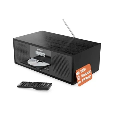 Abbildung von DAB Radio mit CD Player und Bluetooth 60W Stereoanlage Kompaktanlage USB HiFi UKW Musikanlage Digitalradio &amp; Fernsteuerung Küchenradio OAKCASTLE DAB500