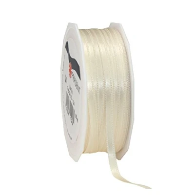 Abbildung von PRÄSENT C.E. Pattberg Satin crème, 50 m Satinband zum Einpacken von Geschenken, 6 mm Breite, Geschenkband Dekorieren &amp; Basteln, Dekoband, Anlass