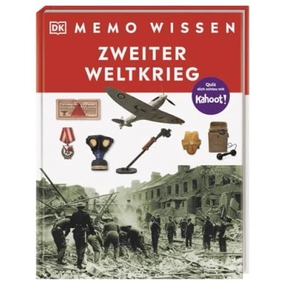 Abbildung von memo Wissen. Zweiter Weltkrieg: Ursachen und Verlauf. Kompetentes Sachwissen kahoot Quizfragen. Für Kinder ab 8 Jahren