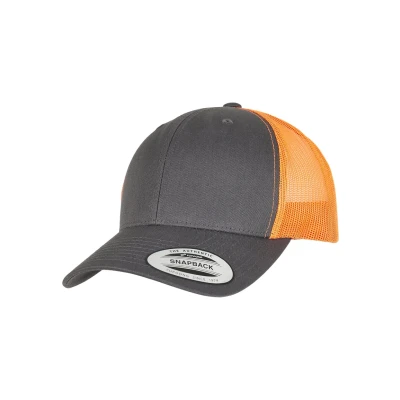 Abbildung von Flexfit Trucker Retro 2 TONE Cap, Größe: One Size, Charcoal/neon orange