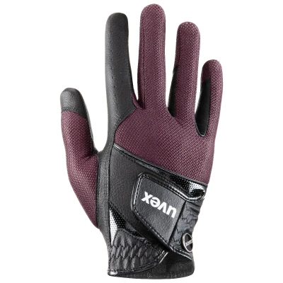 Abbildung von uvex sumair flexibler Reithandschuh für Damen und Herren strapazierfähig optimale Belüftung black burgundy 7.5