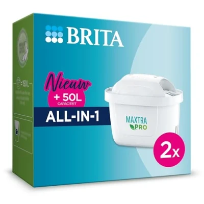 Abbildung von BRITA Maxtra Pro All in 1 Filterkartuschen reduziert Pestizide, Herbizide und Medikamentenrückstände, Substanzen wie Chlor, Kalk bestimmte Metalle; Größe 2; Farbe Wit