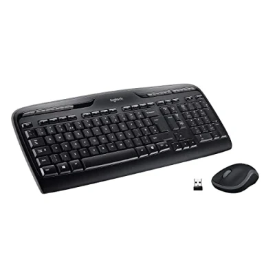 Abbildung von Logitech MK330 Kabelloses Tastatur Maus Set, 2.4 GHz Verbindung via USB Empfänger, 4 programmierbare G Tasten, 12 bis 24 Monate Batterielaufzeit, PC/Laptop, Deutsches QWERTZ Layout Schwarz