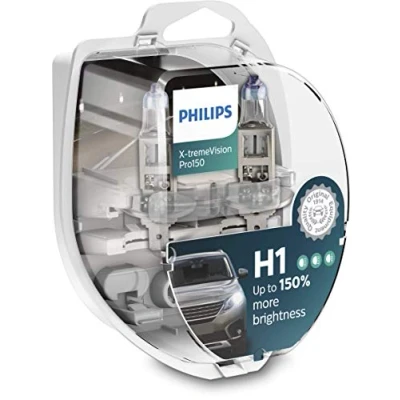 Abbildung von Philips X tremeVision Pro150 H1 Scheinwerferlampe +150%, Doppelset, 565628, Twin box