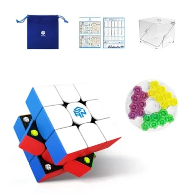 Abbildung von GAN 356M High Zauberwürfel Magnetwürfel 3x3, Magischer Würfel mit 4 GES Extra Austauschbares Zubehör, Speed Cube Flügelförmige Numerische IPG/GES+/Sichtbarer Magnet für Erwachsene und Kinder