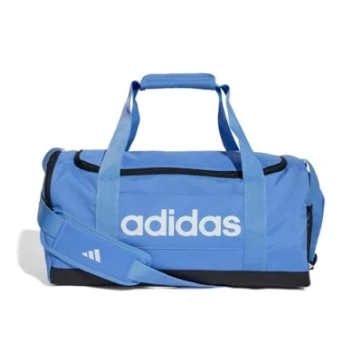 Abbildung von adidas Unisex Essentials Linear Duffel Bag, Blue Fusion/Black/White, S