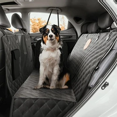 Abbildung von Rudelkönig Hundedecke Auto Rückbank Wasserabweisende Autodecke für Hunde mit Seitenschutz und Sichtfenster Kratzfeste Autoschondecke Hund Rücksitz