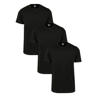 Abbildung von Urban Classics Herren Basic Tee 3 Pack Dreierpack T Shirt, Black/Black/Black, XL EU