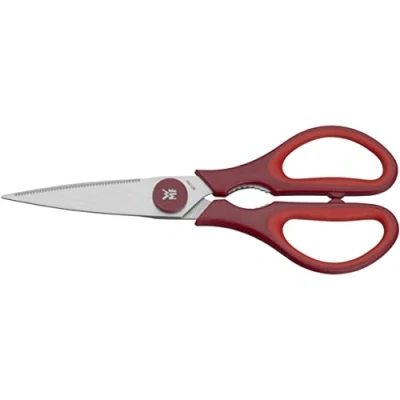 Abbildung von WMF Touch Küchenschere 21 cm, Haushaltsschere mit Sägeschliff, Schere Küche, Cromargan Edelstahl, Softgriff, rot