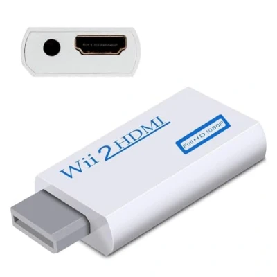 Abbildung von INF Wii zu HDMI Adapter, to 720/1080P HD Converter Adapter mit 3,5mm Audioausgang, Konverter für Monitor Beamer Fernseher (Weiß)