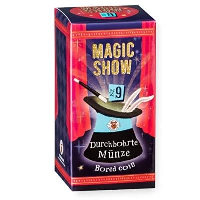 Abbildung von TRENDHAUS 957818 Magic Show Nr. 9 [ Durchbohrte Münze ], Verblüffende Zaubertricks für Kinder ab 6 Jahren, Inkl. Online Videos, Trick Nr.9