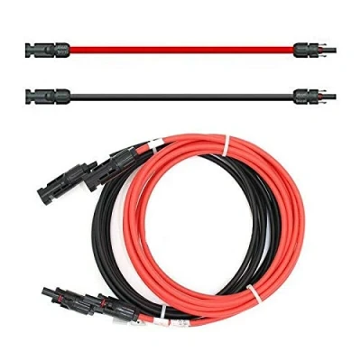 Abbildung von SOLARTRONICS Verlängerungskabel 6mm² inkl. Solarstecker 2x10m PV Kabel H1Z2Z2 K beidseitig rot/schwarz Photovoltaik mit Stecker Solarkabel für Solaranlage Made in Germany