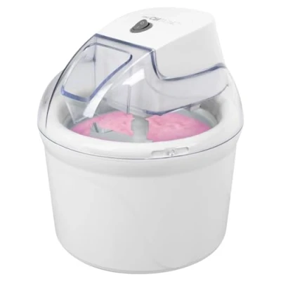 Abbildung von Clatronic Eismaschine bis zu 1500 ml Sorbet, Eiscreme, Frozen Joghurt Zubereitungszeit: 20 40 Minuten Inkl. Rezeptvorschläge Nachfüllöffnung Speiseeisbereiter mit Kältespeicher ICM 3764