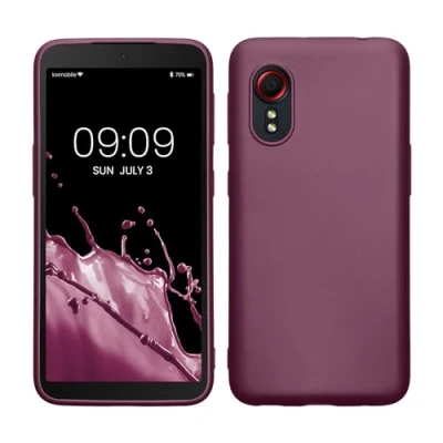 Abbildung von kwmobile Case kompatibel mit Samsung Galaxy Xcover 5 Hülle Schutzhülle aus Silikon metallisch schimmernd Handyhülle Metallic Lavendel