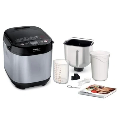 Abbildung von Moulinex Brot/Flower Delight Brotbackautomat mit Funktion Joghurt Metall/schwarz 1 kg 720 W