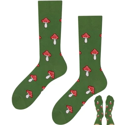 Abbildung von TODO Roter Fliegenpilz Socken Damen und Pilze Herren, Coole mit Motiv Lustige 35 38
