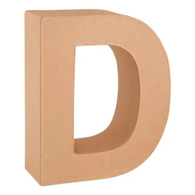 Abbildung von Glorex 6 2029 104 Papp Buchstabe D, aus brauner Pappe, ca. 17,5 X 5,5 cm groß, zum bemalen und bekleben, für Serviettentechnik Décopatch, ideal als Dekoration