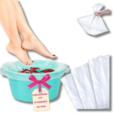 Abbildung von LALILL Einweg Beutel Für Fußbadewanne 50 Stück Hygienische Fußpflege bei der Pediküre Schoner Fussbadewanne Tüten Geeignet Spa, Podologie