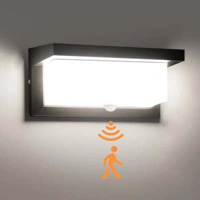 Abbildung von Außenlampe mit Bewegungsmelder, 18W LED Wandleuchte Bewegungsmelder Aussen Wandlampe Innen Kaltweiss Wasserdicht IP65 Wandbeleuchtung für Garten Flur Weg Veranda Schlafzimmer Treppenhaus
